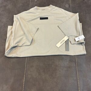 Fear of God ESSENTIALS Men's Spring Tab Crew Neck T-Shirt Dark Heather Oatmeal